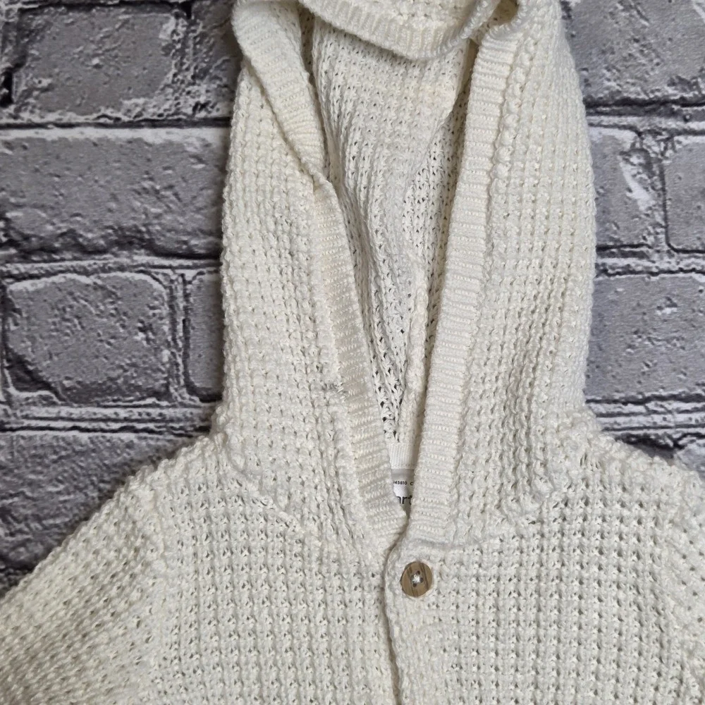 Carter's Baby White Knit Hooded Cardigan Sweater with Bear Ears 3 Months
